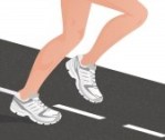illustrated runner's legs and feet