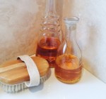 bath oils and brush