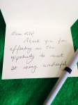 thank you note addressed to RTP